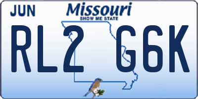 MO license plate RL2G6K