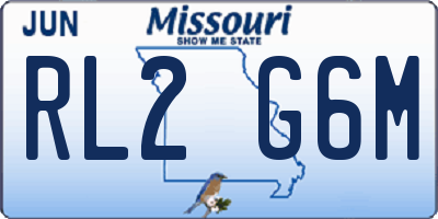 MO license plate RL2G6M