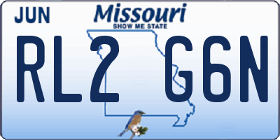 MO license plate RL2G6N
