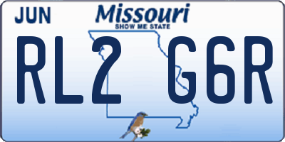 MO license plate RL2G6R