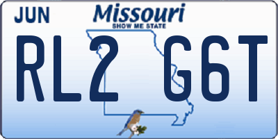 MO license plate RL2G6T