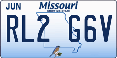MO license plate RL2G6V