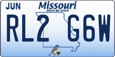 MO license plate RL2G6W