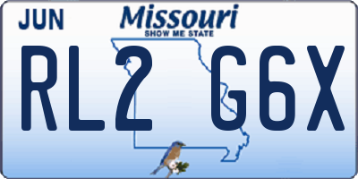 MO license plate RL2G6X