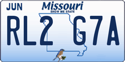 MO license plate RL2G7A