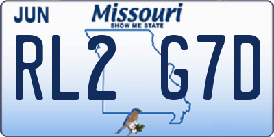 MO license plate RL2G7D