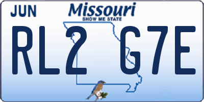 MO license plate RL2G7E
