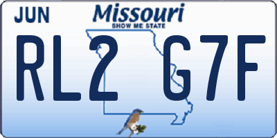 MO license plate RL2G7F