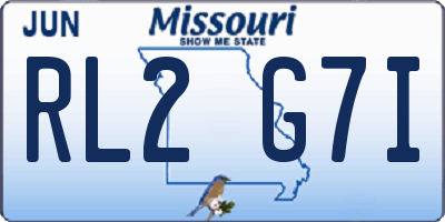 MO license plate RL2G7I