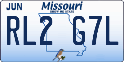 MO license plate RL2G7L