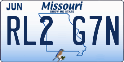 MO license plate RL2G7N