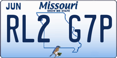 MO license plate RL2G7P
