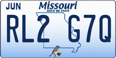 MO license plate RL2G7Q
