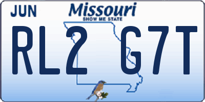 MO license plate RL2G7T