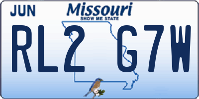 MO license plate RL2G7W