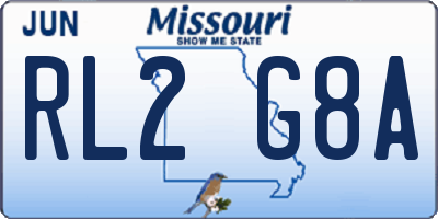 MO license plate RL2G8A