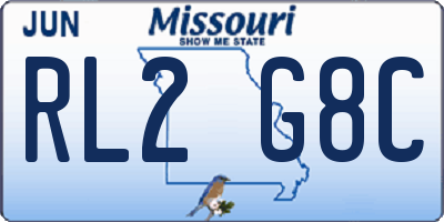 MO license plate RL2G8C