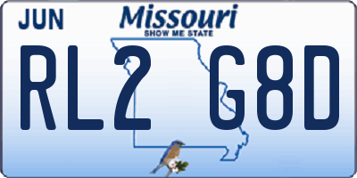 MO license plate RL2G8D