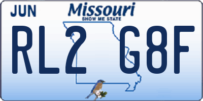 MO license plate RL2G8F