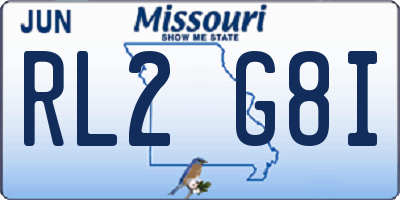 MO license plate RL2G8I