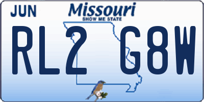 MO license plate RL2G8W