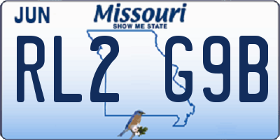MO license plate RL2G9B