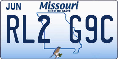 MO license plate RL2G9C
