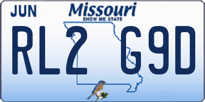 MO license plate RL2G9D