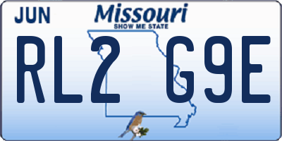 MO license plate RL2G9E