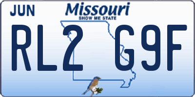 MO license plate RL2G9F