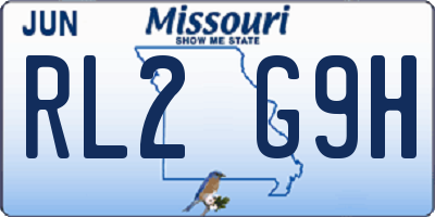 MO license plate RL2G9H