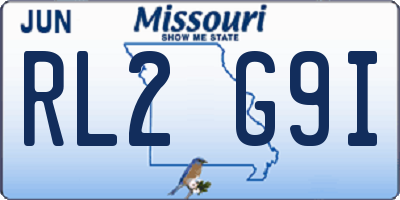 MO license plate RL2G9I