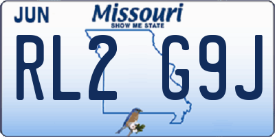 MO license plate RL2G9J