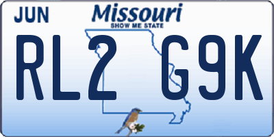 MO license plate RL2G9K
