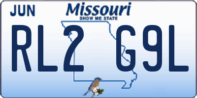 MO license plate RL2G9L