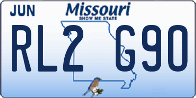 MO license plate RL2G9O
