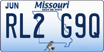 MO license plate RL2G9Q