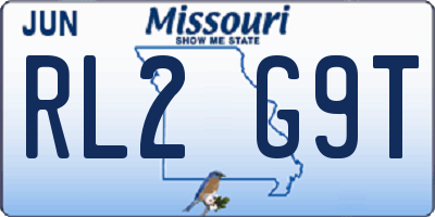 MO license plate RL2G9T