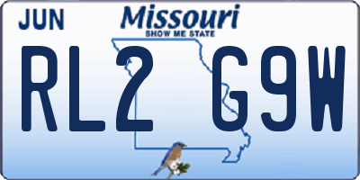 MO license plate RL2G9W