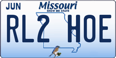 MO license plate RL2H0E