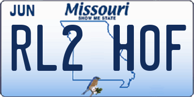 MO license plate RL2H0F