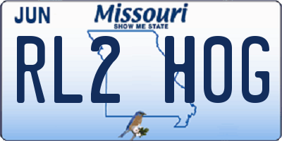 MO license plate RL2H0G