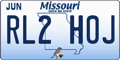 MO license plate RL2H0J