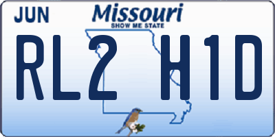 MO license plate RL2H1D