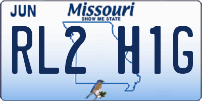 MO license plate RL2H1G