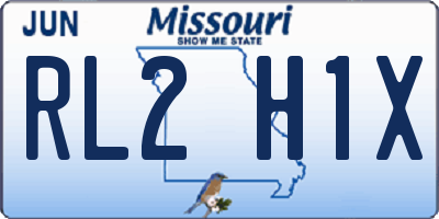 MO license plate RL2H1X