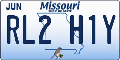 MO license plate RL2H1Y