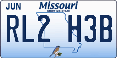 MO license plate RL2H3B