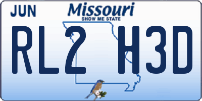 MO license plate RL2H3D