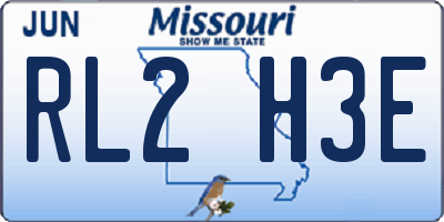 MO license plate RL2H3E